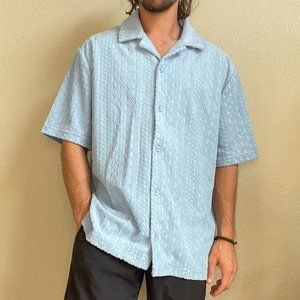 urban outfitters bathrobe material button up - large